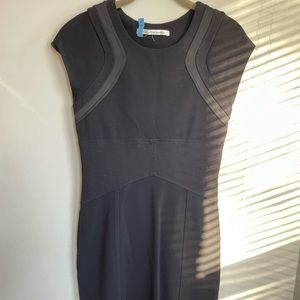 DVF structured black work dress